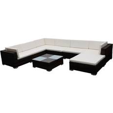Kvadratiske - Polyrattan Loungesæt vidaXL 41260 Loungesæt, 1 borde inkl. 6 sofaer