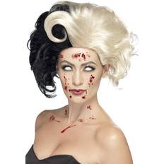 Zombie Parykker Smiffys Evil Madame Wig Black & Blonde