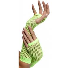 Grøn Tilbehør Smiffys Fishnet Gloves Neon Green