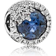 Pandora Krystal Charms & Vedhæng Pandora Blue Dazzling Snowflake Charm - Silver/Blue/Transparent