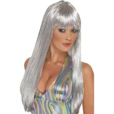 Smiffys Glitter Disco Wig Silver