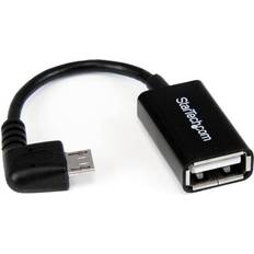PVC - USB-kabel Kabler StarTech Right Angle USB A-USB Micro-B OTG 2.0 0.1m