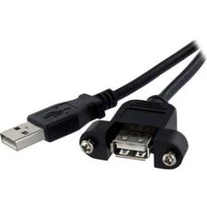 USB A-USB A Kabler StarTech Panel Mount USB A-USB A 2.0 M-F 0.3m