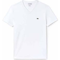Lacoste Herre T-shirts Lacoste V-neck Pima Cotton Jersey T-shirt - White