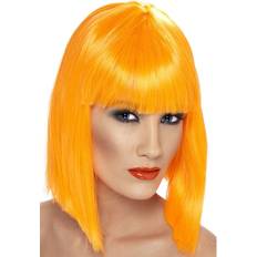 Damer - Orange Parykker Smiffys Glam Wig Neon Orange