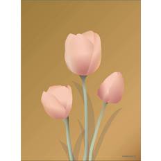 Vissevasse Gul Brugskunst Vissevasse Tulips Amber Plakat 30x40cm