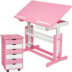 Skrivebord Børneværelse tectake Kids Desk + Filing Cabinet