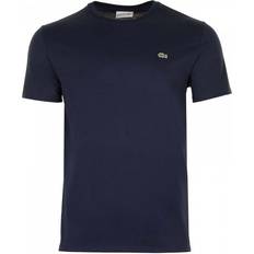34 - Blå T-shirts Lacoste Men's Crew Neck Pima Cotton Jersey T-shirt - Navy Blue