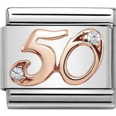 Nomination Composable Classic Link Number 50 Charm - Silver/Rose Gold/Transparent