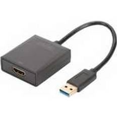 Digitus Kabeladaptere Kabler Digitus USB A-HDMI M-F Adapter