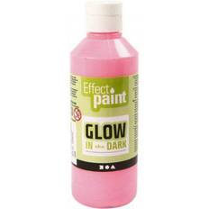 Selvlysende maling Glow in the Dark Paint Fluorescent Light Red 250ml