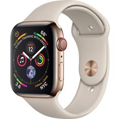 Apple Skridttæller - iPhone Smartwatches Apple Watch Series 4 Cellular 40mm Stainless Steel Case with Sport Band