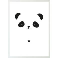 A Little Lovely Company Sort Malerier & Plakater A Little Lovely Company Plakat Panda 50x70cm