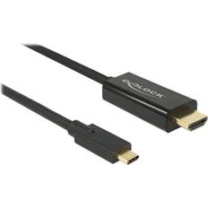 Guld - USB C-HDMI - USB-kabel Kabler DeLock 85259 USB C-HDMI 2m