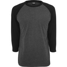 Urban Classics Polyester Overdele Urban Classics Contrast 3/4 Sleeve Raglan T-shirt - Charcoal/Black