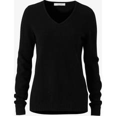 Vila Dame - Striktrøjer - XXL Sweatere Vila Ril V-Neck Knitted Pullover - Black