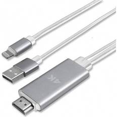 Standard HDMI-standard HDMI - USB-kabel Kabler 4smarts Lightning/USB A-HDMI 1.8m