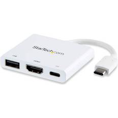 Standard HDMI-standard HDMI - USB-kabel Kabler StarTech USB C-USB C/HDMI/USB A M-F 0.1m