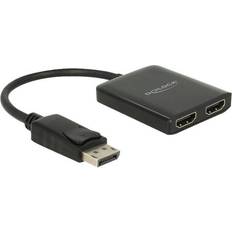 DisplayPort-kabler - Standard HDMI-standard HDMI DeLock DisplayPort/USB B Micro-2HDMI M-F 0.2m