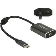 DisplayPort-kabler - Nikkel - USB C-DisplayPort DeLock USB C-DisplayPort Mini M-F 0.2m