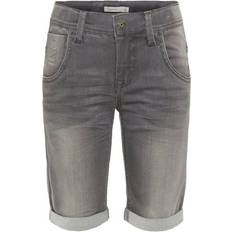 Name It Kid's X Slim Fit Super Stretch Denim Shorts - Grey/Medium Grey Denim (13160526)
