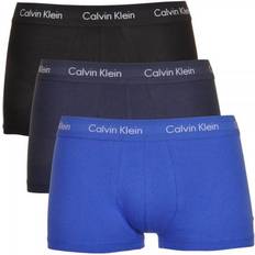 Calvin Klein Blå Underbukser Calvin Klein Cotton Stretch Low Rise Trunks 3-pack - Royal/Navy/Black