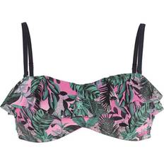 Multifarvet - S Bikinitoppe Salming Tropic Garden Padded Bandeau Bra - Pink/Green/Navy