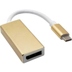 DisplayPort-kabler - Nikkel - USB C-DisplayPort Akyga USB C-DisplayPort M-F 3.1 0.2m