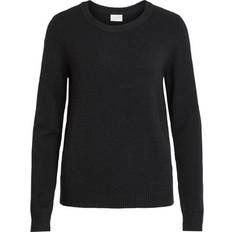 Vila Dame - Striktrøjer - XXL Sweatere Vila Ril Round Neck Knitted Pullover - Black