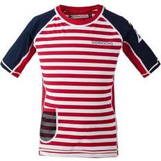 Lomme - Piger UV-trøjer Didriksons Surf UV T-shirt - Chili Red Simple Stripe (502473-946)
