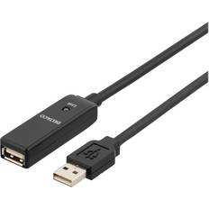USB A-USB A - USB-kabel Kabler Deltaco Prime Active USB A - USB A M-F 2.0 10m