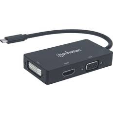 Kabeladaptere - Standard HDMI-standard HDMI Kabler Manhattan USB C-DVI/HDMI/VGA M-F 0.1m