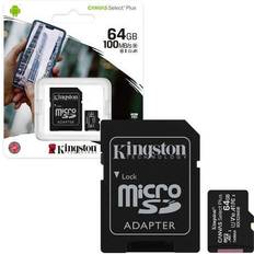 64 GB - USB 3.2 (Gen 2) Hukommelseskort & USB Stik Kingston Canvas Select Plus microSDXC Class 10 UHS-I U1 V10 A1 100MB/s 64GB +Adapter