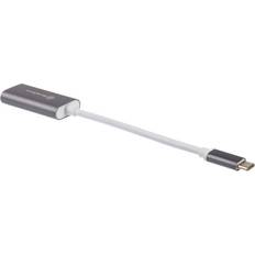 Grå - HDMI-kabler - USB C-HDMI Silverstone USB C-HDMI 0.1m