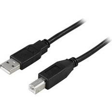 USB A-USB B - USB-kabel Kabler Deltaco USB A - USB B 2.0 1m