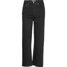 Levi's 32 - Bomuld - Dame Jeans Levi's Ribcage Straight Ankle Jeans - Black Heart/Black