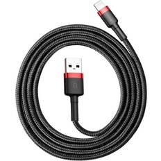 Rød - USB-kabel Kabler Baseus Cafule USB A-Lightning 2m