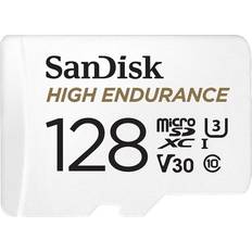 128 GB - microSDXC Hukommelseskort SanDisk High Endurance microSDXC Class 10 UHS-I U3 V30 128GB +Adapter