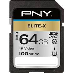 64 GB - Class 10 - SDXC Hukommelseskort & USB Stik PNY Elite-X SDXC Class 10 UHS-I U3 100MB/s 64GB