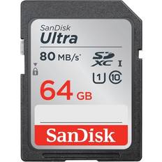 64 GB - Class 10 - SDXC Hukommelseskort SanDisk Ultra SDXC Class 10 UHS-I U1 80MB/s 64GB