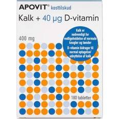 Apovit Kalk + 40µg D-vitamin 180 stk