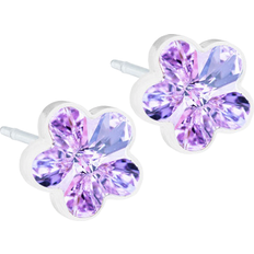 Blomdahl Guldbelagt Smykker Blomdahl Flower Earrings - White/Violet