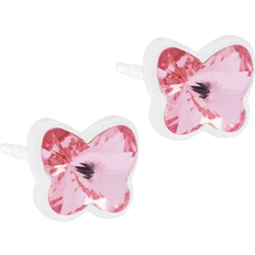 Blomdahl Guldbelagt Smykker Blomdahl Butterfly Earrings - White/Light Rose