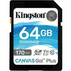 Kingston 64 GB - Class 10 - SDXC Hukommelseskort Kingston Canvas Go! Plus SDXC Class 10 UHS-I U3 V30 170/70MB/s 64GB