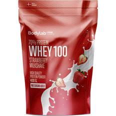 Glycin - Mælkeproteiner Proteinpulver Bodylab Whey 100 Strawberry Milkshake 400g