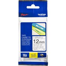 Brother tze tape 12mm Brother P-Touch Labelling Tape Black on Clear