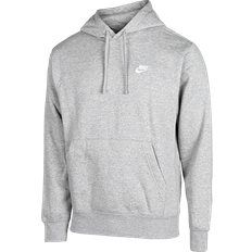 Nike Dame - Grå - Hoodies Sweatere Nike Sportswear Club Fleece Pullover Hoodie - Dark Grey Heather/Matte Silver/White