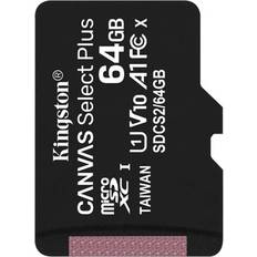 Kingston 64 GB - Class 10 - microSDXC Hukommelseskort Kingston Canvas Select Plus microSDXC Class 10 UHS-I U1 V10 A1 100MB/s 64GB