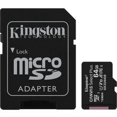 Kingston 64 GB - Class 10 - microSDXC Hukommelseskort Kingston Canvas Select Plus microSDXC Class 10 UHS-I U1 V10 A1 100MB/s 64GB +Adapter (2-pack)