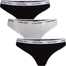 Calvin Klein Sort Trusser Calvin Klein Carousel Thongs 3-pack - Black/White/Black